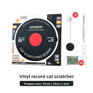 耐久性のあるモダンスタイルの壁に取り付けられたレコードプレーヤー猫スクラッチパッド害虫耐性非研磨猫の足の木 - Product Image 6