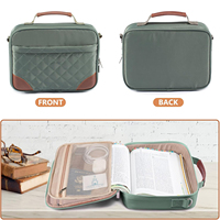 Sac de transport pour Bible en polyester matelassé de luxe avec logo personnalisé, étui de protection pour Bible, housse de Bible pour femmes avec bandoulière