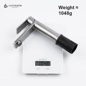 Robinet de lavabo en acier inoxydable 304 brossé or rose à poignée mince monotrou pour usage hôtelier - Product Image 5