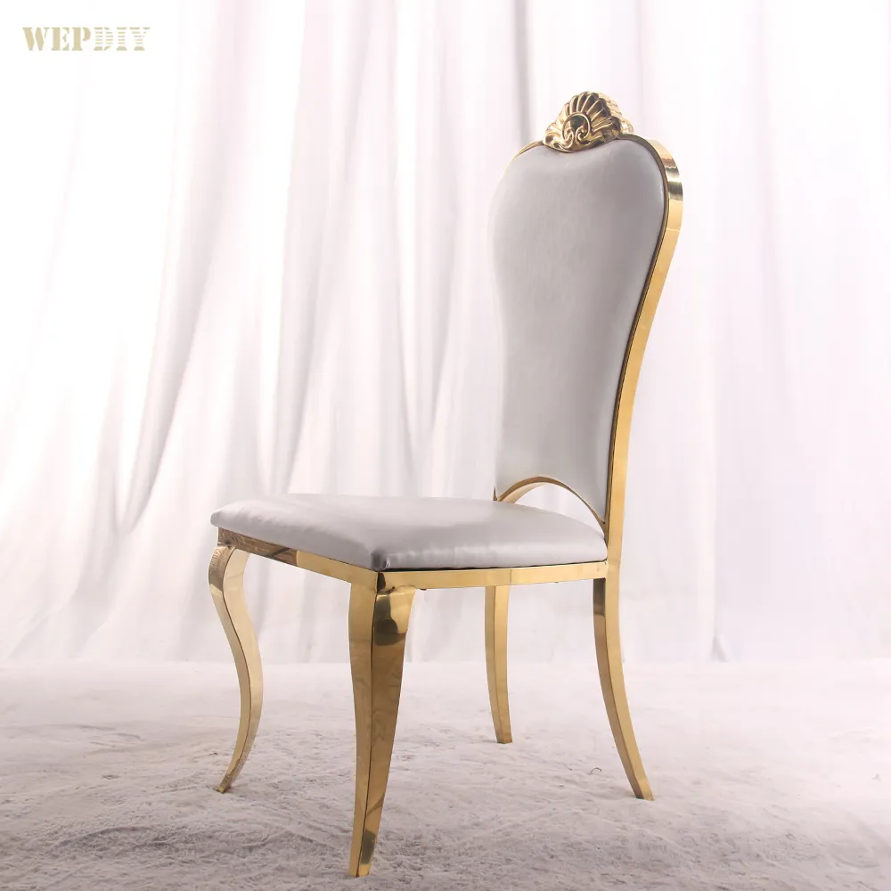 Chaise Chaise de luxe en métal pour réception de mariage Chaise de salle à manger nordique en velours