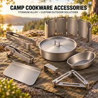 Poignée de maintien pour pot de camping détachable en alliage de titane BIAOPAI, usinage CNC, fraisage, perçage, service OEM ODM personnalisable