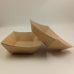 Plateau en forme de bateau en papier kraft de haute qualité Récipient de restauration rapide à emporter - Product Image 1