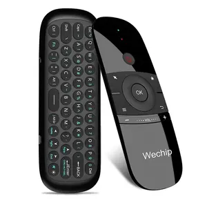 Wechip W1 Mouse Keyboard Nirkabel 2.4G, Kendali Jarak Jauh Mouse Udara Terbang untuk TV Box Android/PC Mini/TV