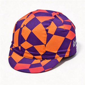 Geometric Print 100% Polyester Canvas Cycling Cap Purple Orange Quick Dry Outdoor Travel Sport Cap Breathable Streetwear Unisex - Product Image 2