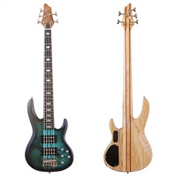 Guitare basse électrique 5 cordes 43 pouces avec corps en bois de grenade, dos courbé, performance professionnelle et micros actifs
