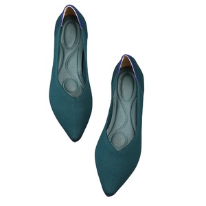 2024 Stock <span class=keywords><strong>zapatos</strong></span> planos Ballrina para <span class=keywords><strong>mujer</strong></span>, parte superior de tela básica de moda barata con plantilla de malla ligera con estampado de lazo elástico Popular, Verano - Product Image 1