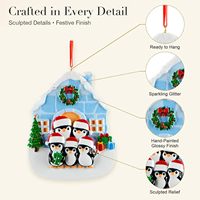 Ornements de Noël 2027 Famille de 5 pingouins en igloo personnalisés