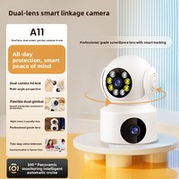 Caméra de surveillance intelligente A11 WiFi dôme 360° HD avec vision nocturne, audio bidirectionnel, contrôle à distance via application et surveillance grand angle