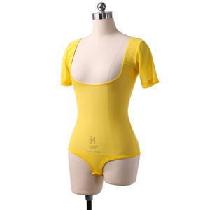 Offre Spéciale haute qualité femmes filles pratique Costume eau gaze poitrine soutien à manches courtes danse du ventre <span class=keywords><strong>justaucorps</strong></span> - Product Image 3