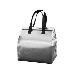 Custom Printed Logo Non-Woven Insulated Tote Cooler Bag Foldable Portable Waterproof for Food Delivery - Product Image 1