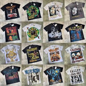 T-shirt Homme Sport Vale Style Hip Hop Européen Américain 100% Coton Ample Manches Courtes Imprimé Ancien Lavé Valley Dreams - Product Image 2