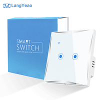 Interruptor Táctil Inteligente LangYeao, Estándar EU/UK, Control Remoto por WiFi con App Tuya, Control por Voz, Temporizador, Modo de Escena, para Automatización del Hogar