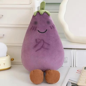 Portachiavi in peluche serie <span class=keywords><strong>J</strong></span> C, simpatico portachiavi a forma di melanzana, giocattolo all'ingrosso per regali festivi - Product Image 2