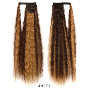 Kanekalons personnalisés <span class=keywords><strong>queue</strong></span> <span class=keywords><strong>de</strong></span> <span class=keywords><strong>cheval</strong></span> en cheveux synthétiques crépus bouclés vague d'eau ondulés faux cheveux queues <span class=keywords><strong>de</strong></span> <span class=keywords><strong>cheval</strong></span> pour les femmes noires en gros - Product Image 3