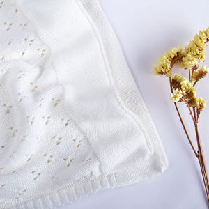 Baby Blanket Knitted Cotton Newborn Toddler <strong>Throw</strong> Blanket Shower Gift Knit Cotton Baby Blanket - Product Image 3