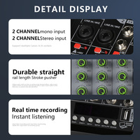 RK RV4 Mixeur transfrontalier 4 canaux avec 16 effets DSP intégrés, carte son, son surround 4 voies, sortie XLR/TRS, entrée USB, AC 100-240V