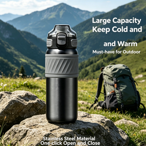 Termo de Acero Inoxidable de 500 ml, 6-12 Horas de Duración, Taza de Viaje con Pajita, Funda Antideslizante para Bebidas Calientes/Frías, Uso en Exteriores - Product Image 4