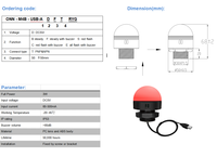 Lampu Indikator RGB USB 5V ONN-M4B IP65, Buzzer, 360 °   Balok. CE/FCC/RoHS, Garansi 2 Tahun. Pasang & Pakai, Tanpa Kabel.