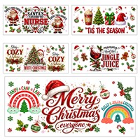 Autocollant de Noël UVTDF pour transfert sur gobelets, tasses et verres – Fourniture de fête pour les fêtes de fin d'année