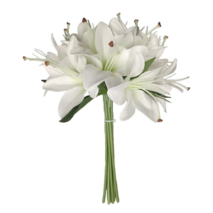 Ramo de Novia de 30 cm <span class=keywords><strong>con</strong></span> Flores de Lirio Simuladas, Decoración Navideña para el Hogar, Decoración de Mesa, <span class=keywords><strong>Flor</strong></span> Artificial de Seda Impermeable - Product Image 5