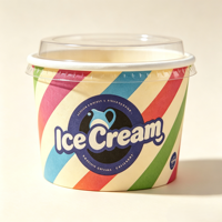 Gobelets et bols en papier kraft jetables de 8 oz pour la crème glacée, le yogourt glacé et les desserts - Écologiques, couleur et logo personnalisés