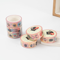 Ruban Washi Personnalisé avec Logo, Motifs Animaux Kawaii, Style Dessiné à la Main, Ruban pour Journal, Décoration DIY