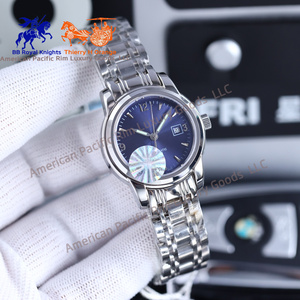Montre à quartz de luxe Longnes pour homme, bracelet en acier doré, bracelet en cuir argenté, design simple résistant à l'eau, tendance - Product Image 4