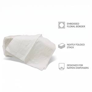 Serviettes en papier jetables blanches 2 plis en pâte de bois vierge, pliage 4 volets, style sac, pour restaurant et traiteur - Product Image 5