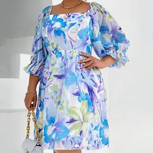 Custom Fat Lady Printed Stretching Skirt Dress S5XL Africa, Clothing Bodycon Plus Size Womens Dresses/