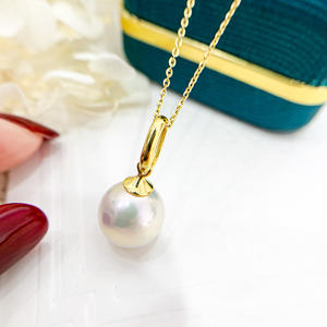 Colgante de Plata S925 con Cuentas Redondas de 10-15 mm, Accesorios de Perlas para DIY, Colgante de Moda para Collar, Base Chapada en Oro 30869 - Product Image 2