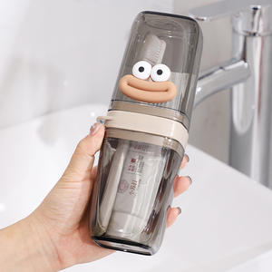 En gros, Trousse de toilette portable de voyage à motif dessin animé mignon, avec gobelet pour bain de bouche, étui à savon et support de rangement pour dentifrice avec égouttoir - Product Image 4