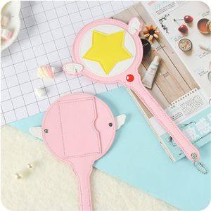 Pu Lather Bus Subway Card Cover Holder Card Bag avec Wings Cosplay Anime Magic Wand Card Bag - Product Image 4