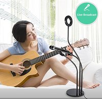 Anneau lumineux LED pour studio photo 2026 avec support de téléphone portable et trépied pour diffusion en direct sur YouTube, maquillage, lampe pour appareil photo