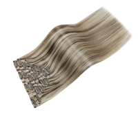 Extensions de cheveux humains Remy 100% qualité salon, cuticules alignées intactes, double trame sans couture, brun foncé, à clipser