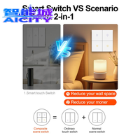 AICITY Interrupteur mural intelligent Zigbee 8 gangs, compatible avec la peau, pour maison connectée, neutre, 4 relais, 4 boutons de scène, 10A
