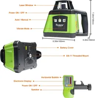 Niveau laser rotatif automatique Huepar RL200HR, niveau laser à ligne automatique, longue portée en extérieur, faisceau rouge automatique avec récepteur