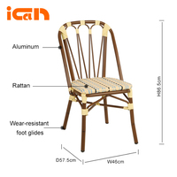 Chaises de patio en rotin au design moderne, mobilier de jardin moderne, chaises de bistrot et de restaurant d'extérieur