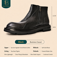 Bottes Chelsea en Cuir Véritable pour Hommes 2026 Automne/Hiver Nouvelle Collection – Bottines à Semelle Épaisse, Bout Rond, Fermeture Éclair, Tendance et Idéales pour le Quotidien