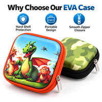 Pochette étanche en EVA rigide avec fermeture éclair, motif personnalisable, pour le camping en plein air, le rangement de petits gadgets et accessoires pour enfants