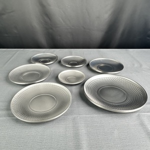 Piatto con motivo diamantato a doppio strato in acciaio inossidabile per uso alimentare antiscivolo facile da pulire cucina uso commerciale Design classico - Product Image 3