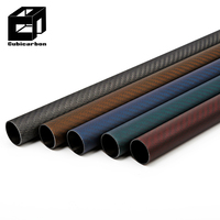 Tube en fibre de carbone OEM 3K coloré, finition mate ou brillante, diamètres extérieurs 25mm, 30mm, 40mm, tubes en carbone, perche d'extension en fibre de carbone