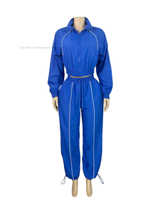 Women's Color-Block Striped Top & Wide-Leg Athletic <b>Pants</b> 2-Piece Set Fashion - Product Image 5