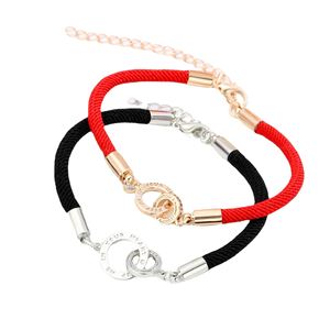 New Double <b>Ring</b> <b>Couple</b> Bracelets Men and Women Commemorative Gifts Wild Interlocking Bracelet Hand-woven Hand Rope - Product Image 5