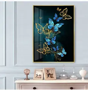 シンプルでモダンな金箔抽象的な蝶の芸術的概念リビングルームホテルポーチ北欧の装飾絵画動物