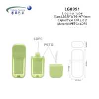 Tube carré vide pour brillant à lèvres de 4,3 ml, en plastique transparent, plat, vente en gros, conteneur pour brillant à lèvres, flacons cosmétiques personnalisés, fournisseur