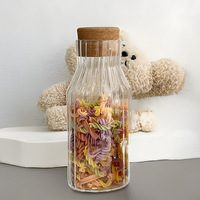 Bocal en verre borosilicate pour aliments, ensemble de bocaux à épices avec couvercle en liège, bocaux de cuisine de haute qualité, bocal de rangement en verre fiable pour la cuisine