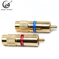 Prise RCA mâle YIVO XSSH Audio DIY OEM HIFI cuivre pur plaqué or 8mm câble de Signal numérique Coaxial RCA adaptateur connecteurs Jack
