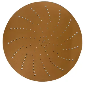 Золотистый шлифовальный диск с несколькими отверстиями, 120 # крючок и петля, алюминиевая наждачная бумага без пыли, песочный диск, орбитальная шлифовальная наждачная бумага