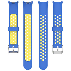 Çift renkli silikon spor saat kayışı Mi Band 8/9 <span class=keywords><strong>Nike</strong></span> tarzı paslanmaz çelik toka ile bölünmüş bileklik tasarım