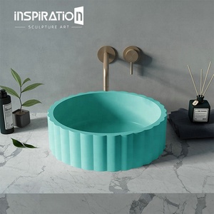Lavabo à <span class=keywords><strong>colonne</strong></span> en <span class=keywords><strong>pierre</strong></span> artificielle sur pied personnalisable lavabo connecté pour lavabos de salle de bain - Product Image 6